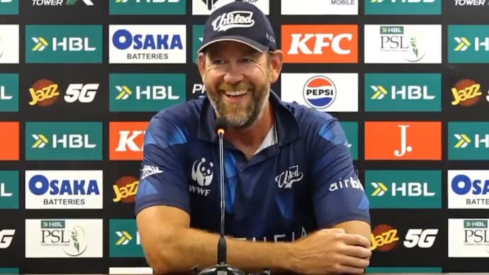 Islamabad United assistant coach Jacob Oram during a PSL 2026 press conference. Jacob Oram