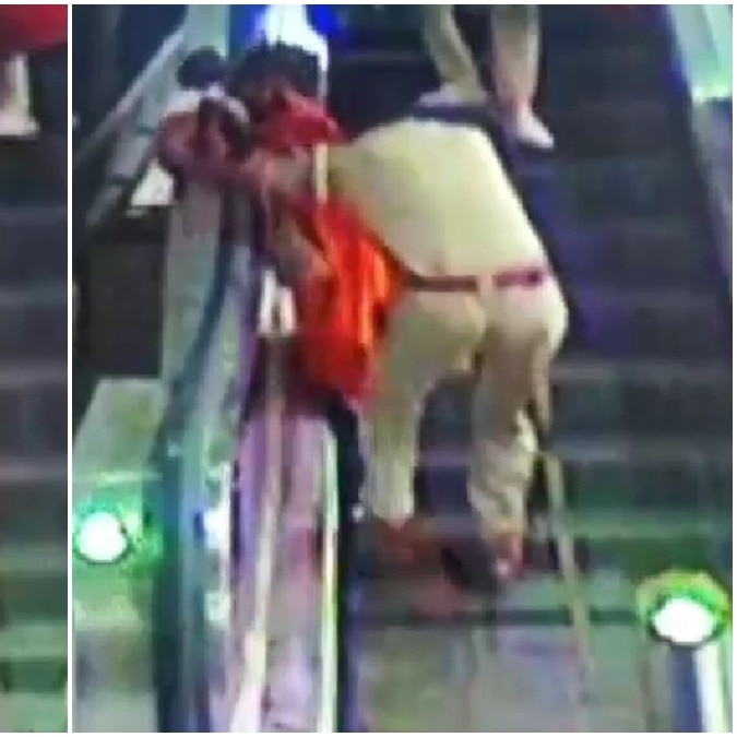 Jaipur cop’s quick action saves woman, child mid-fall on escalator at metro station