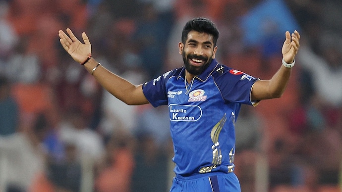 Jasprit Bumrah after taking the wicket of Sai Sudharsan (Photo Reuters) Jasprit Bumrah