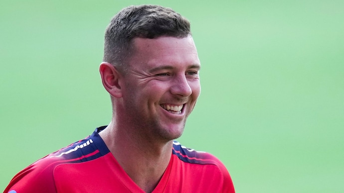 Josh Hazlewood has been dropped for the clash vs MI. Courtesy: PTI Josh Hazlewood