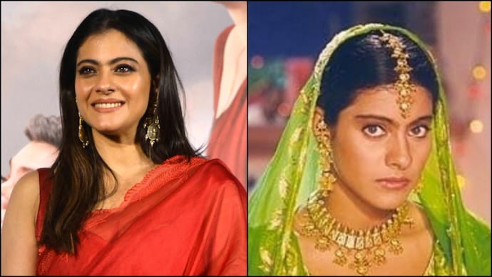 Kajol plays the character of Simran (right) in Dilwale Dulhania Le Jayenge. Kajol