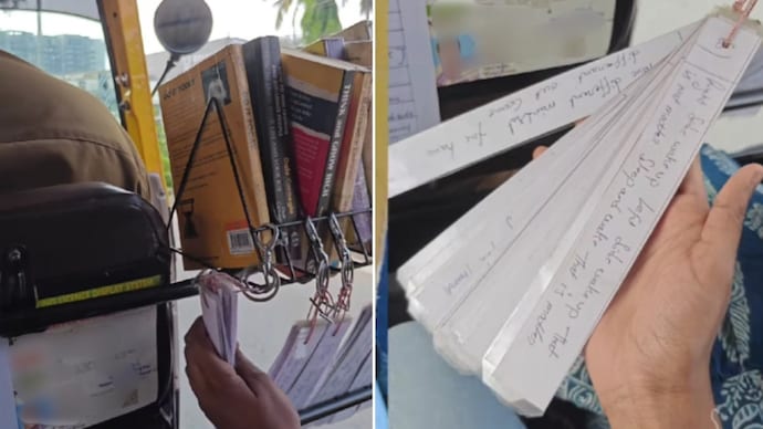 Karnataka auto driver transforms vehicle into cosy mini-library (Photos: @varsha_vogue_/Instagram) Karnataka auto driver transforms vehicle into cosy mini-library
