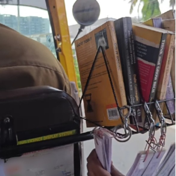 Karnataka auto driver transforms vehicle into cosy mini-library, video goes viral
