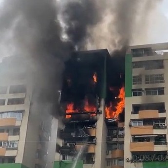 Video: Massive fire breaks out at Ghaziabad society, fire tenders rush to spot