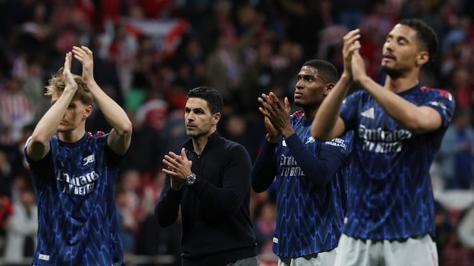 Mikel Arteta's Arsenal were held to a 1-1 draw in Madrid in their Champions League semifinal first-leg (Reuters Photo) Mikel Arteta