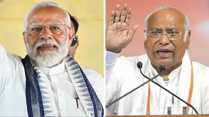 PM Modi, Congress chief Kharge Modi, Kharge