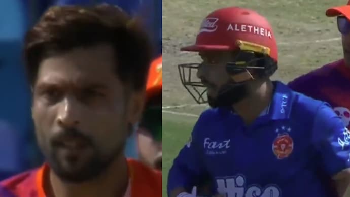 Mohammad Amir and Faheem Ashraf were involved in a heated exchange in the PSL. Courtesy: X screengrab Mohammad Amir, Faheem Ashraf