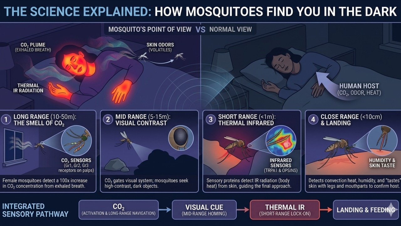 How mosquitoes find you in the dark explained