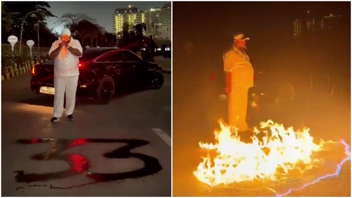 Mumbai man sets part of road on fire with petrol to shoot birthday reel