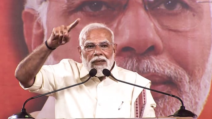 Prime Minister Narendra Modi addresses a public meeting ahead of the Tamil Nadu Assembly elections, in Coimbatore. Narendra Modi