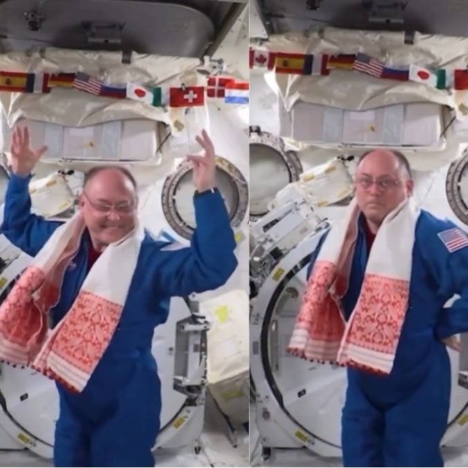 A Nasa astronaut danced Bihu in a gamusa in space. Assam CM shares clip
