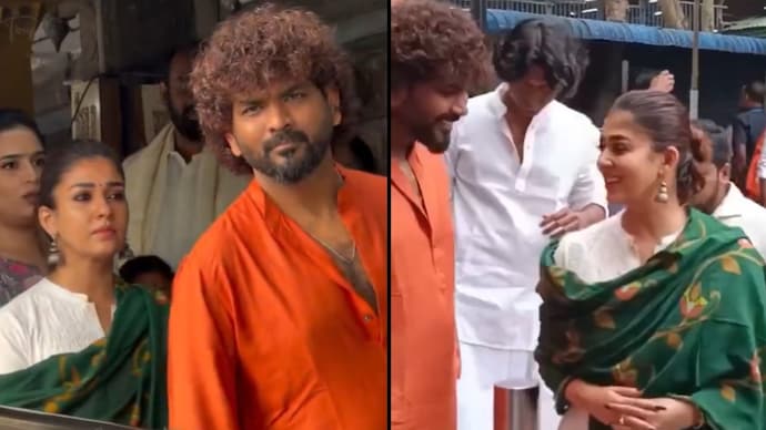 Nayanthara and Vignesh Shivan visited Tirupati temple before the release of Love Insurance Company. Nayanthara and Vignesh Shivan