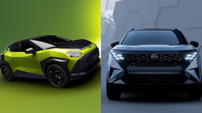 Nissan Juke electric (L) and Nissan X-Trail hybrid (R) Nissan Juke electric (L) and Nissan X-Trail hybrid (R)