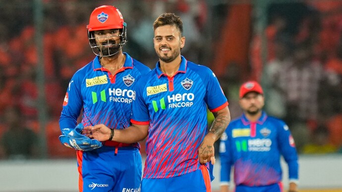 Nitish Rana was given his full quota of overs instead of Axar Patel or Kuldeep Yadav. (Image: PTI) Nitish Rana