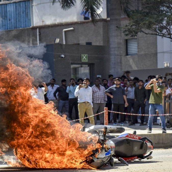 Around 300 arrests have been made after the Noida wage protest turned violent on Monday. (Photo: PTI)