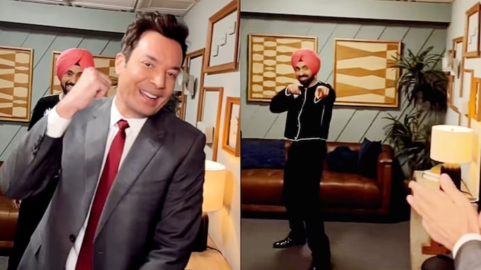Diljit Dosanjh and Jimmy Fallon on The Tonight Show (Photo: Video screenshots) One love: Diljit cheers Jimmy Fallon in thank-you note for celebrating his culture
