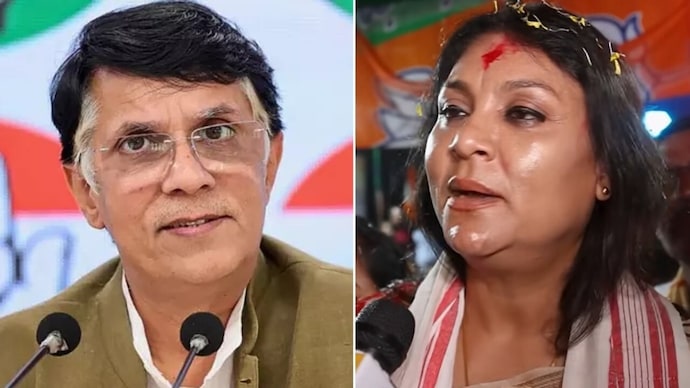 Pawan Khera and Himanta Sarma wife (File photo) Pawan Khera-Himanta Sarma wife