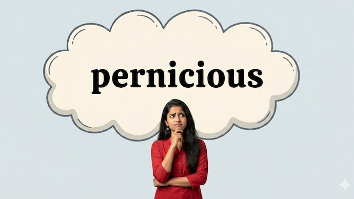 The Word of the Day focusses on pernicious and explains its meaning and usage. (AI generated Image) pernicious meaning