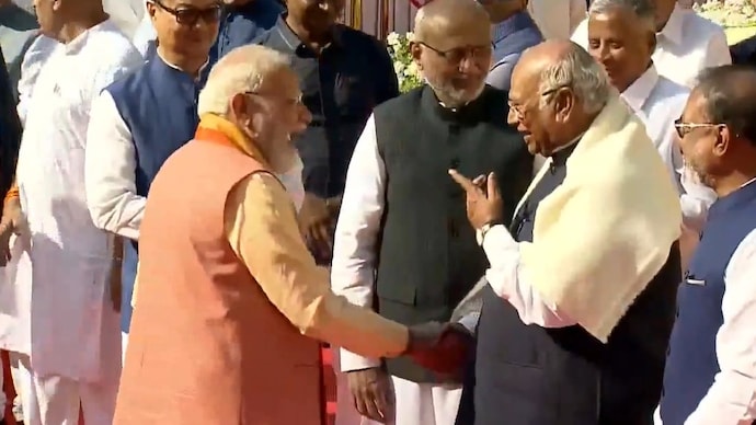 ANI) PM Modi and Kharge