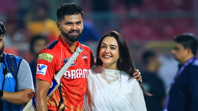 Preity Zinta praised Shreyas Iyer for his bond with her family. Courtesy: PTI Preity Zinta
