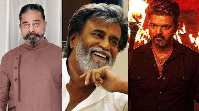 Rajinikanth, Joseph Vijay, Kamal Haasan in frame.