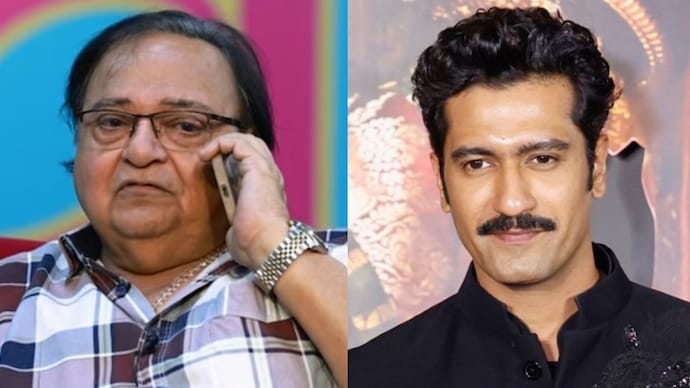 Rakesh Bedi gets a call from Vicky Kaushal in the middle of the interview. Rakesh Bedi, Vicky Kaushal