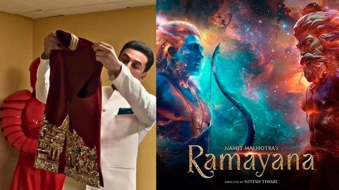 Ranbir Kapoor gifted Ram Mandir vest as fan sees Arun Govil in him. (Photo: Instagram/nazranaanj / movie poster)