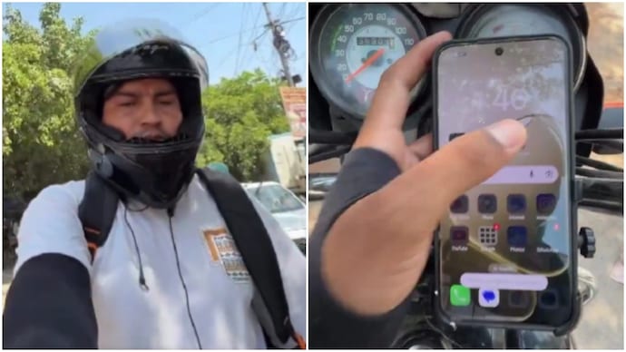 Rapido driver struggles as phone crashes in extreme heat, video shows harsh reality (Photo: @RajveerIND/X) Rapido driver struggles as phone crashes in extreme heat, video shows harsh reality