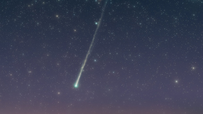 An image of PANSTARRS captured early morning in New Mexico. (Photo: X/@NebulaPhotos) Rare, bright comet to pass over India: Here's how to spot it with just your eyes