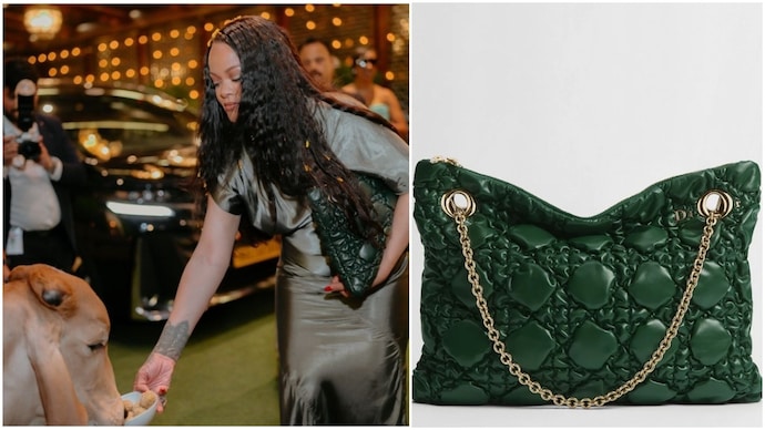 A picture of Rihanna feeding a cow while holding a calfskin Dior bag has left the internet pointing out the irony. rihanna dior