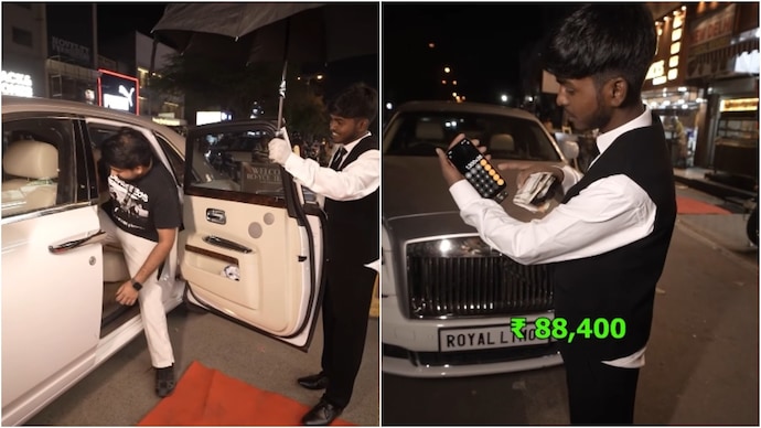 A content creator rented a Rolls Royce to sell tea from it. (Photo: Instagram) Rolls Royce