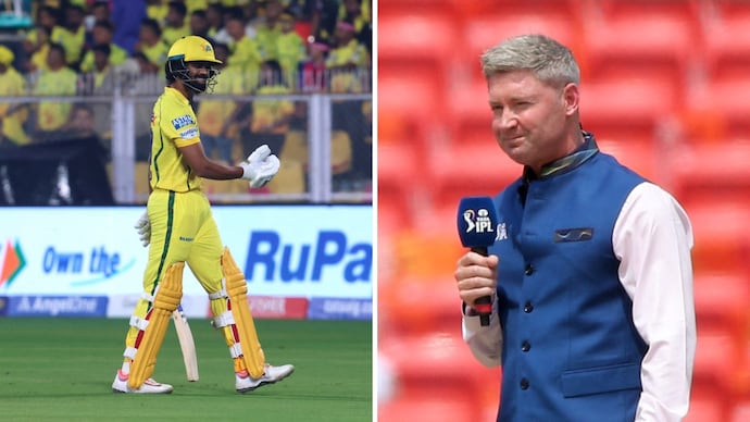 Ruturaj Gaikwad (L) and Michael Clarke (R). (Image: Reuters) Ruturaj Gaikwad, Michael Clarke
