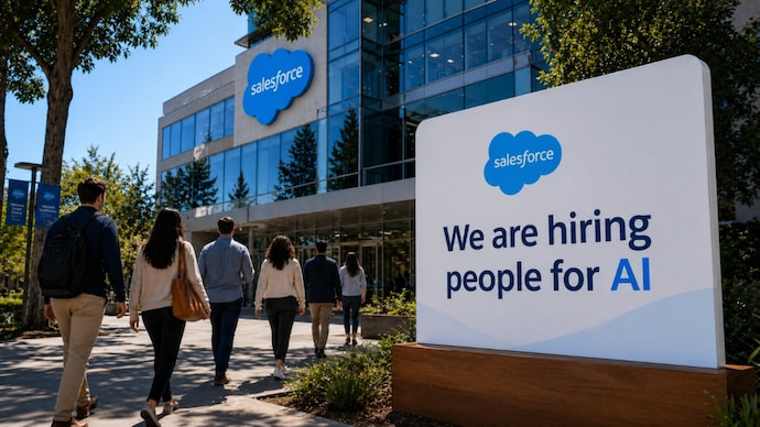 Salesforce is hiring people because of AI. (Representational image made with AI)