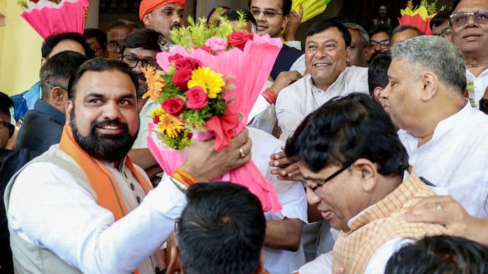 Bihar CM Samrat Choudhary being felicitated during a one-day special session of the state Legislative Assembly. (PTI photo) Samrat Choudhary