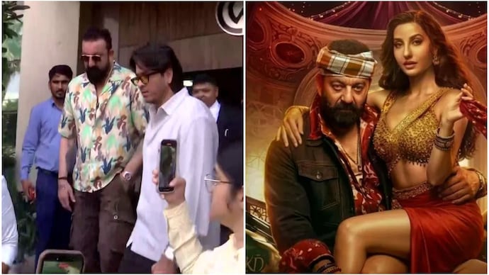 Actor Sanjay Dutt appears before the National Commission for Women; (Right) A scene from the song (Credits/ANI) Actor Sanjay Dutt appeared before the National Commission for Women