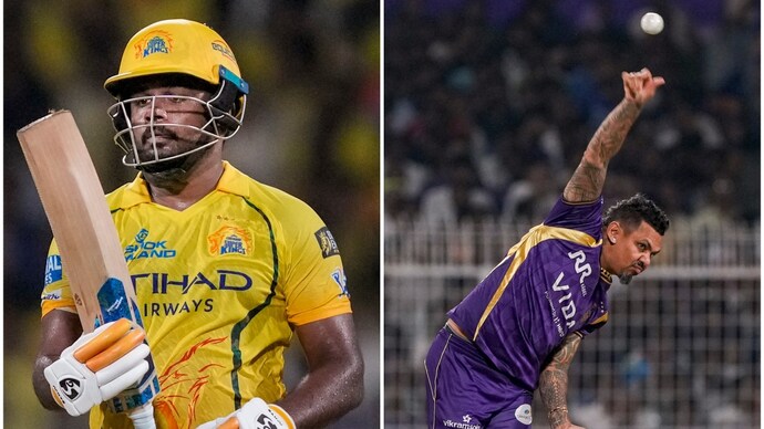 Sanju Samson has struggled against Sunil Narine (Photo PTI) Sanju Samson, Sunil Narine