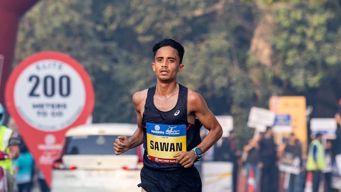 Sawan Barwal broke the longstanding marathon national record. (Photo: KhelIndia/X) Sawan Barwal