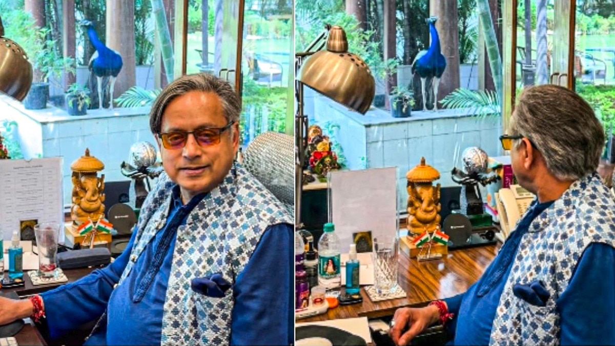 Shashi Tharoor found himself 'twinning with a handsome fellow'. Here's the video