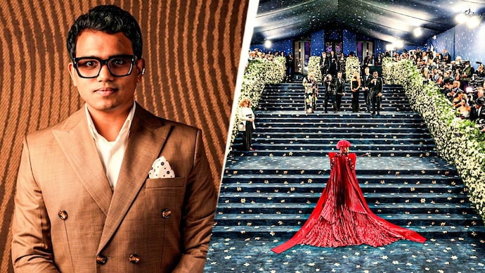 Sivan Santhosh's (R) company weaves the Met Gala carpet for the fourth time (L: Met Gala carpet 2025/Getty) Sivan Santhosh's (R) company weaves the Met Gala carpet for the fourth time (L: Met Gala carpet 2025/Getty)