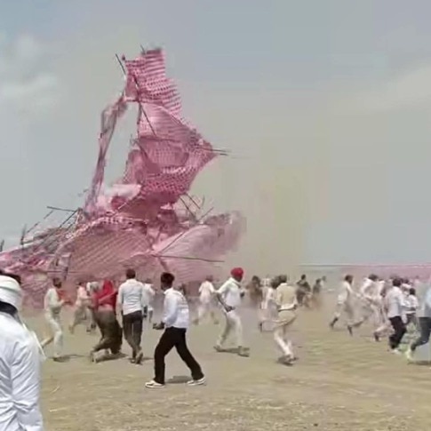 Watch: Storm rips through mass wedding, 36 couples flee mid-ritual