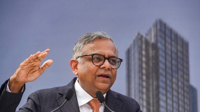 Tata Group Chairman N Chandrasekaran addressed the Air India employee townhall. (Photo: PTI/File) Tata Group Chairman N Chandrasekaran addressed the Air India employee townhall. (Photo: PTI/File)