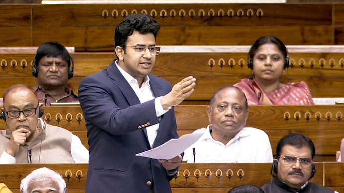 Tejasvi Surya in Parliament on Thursday Tejasvi Surya in Parliament on Thursday