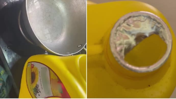 Telangana man claims he found water in sealed cooking oil can ordered from Zepto Telangana man claims he found water in sealed cooking oil can ordered from Zepto