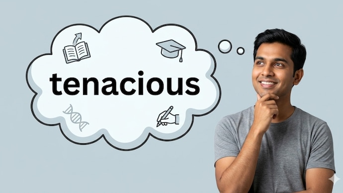 The word of the day is tenacious, an adjective for people who do not give up easily. tenacious meaning