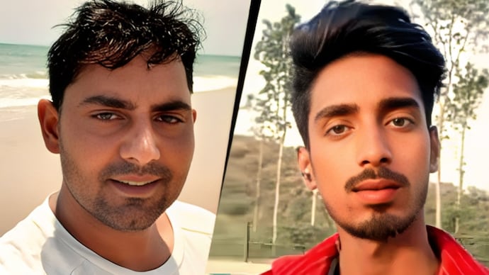 The accused police head constable Neeraj (left) and the victim Pandav (right)