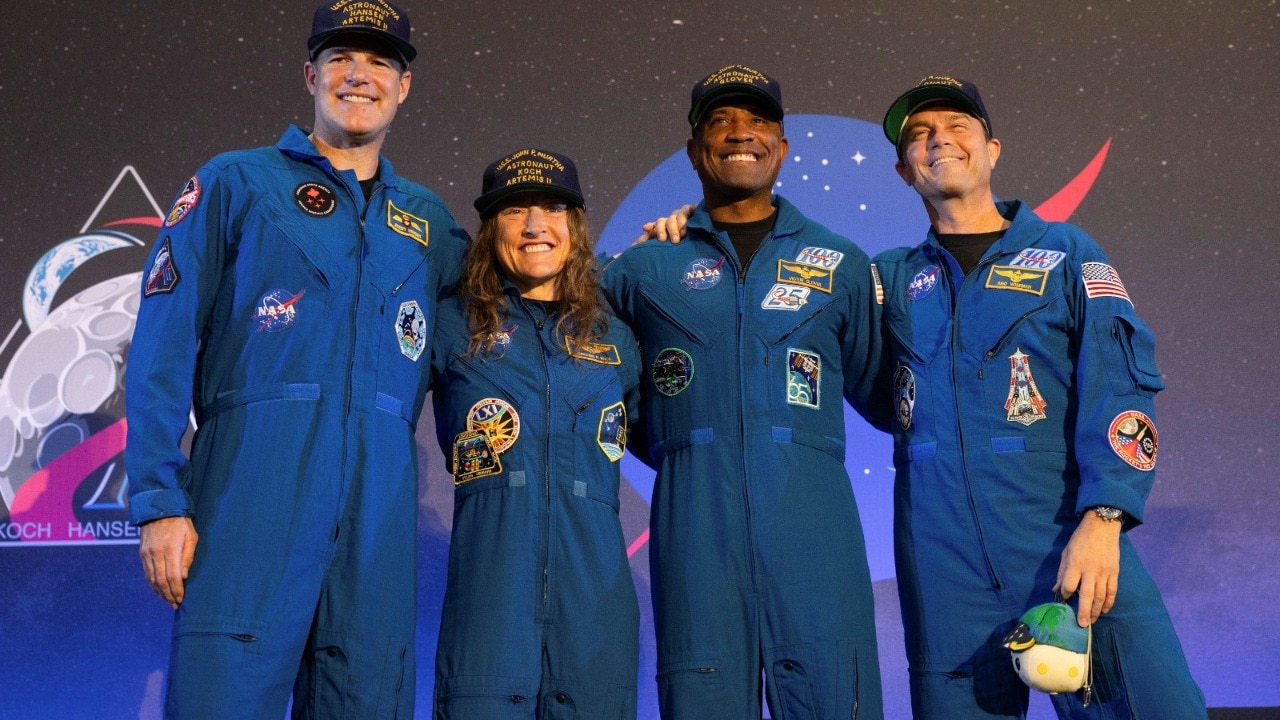 Watch: Artemis 2 crew members get emotional, hug during Nasa event