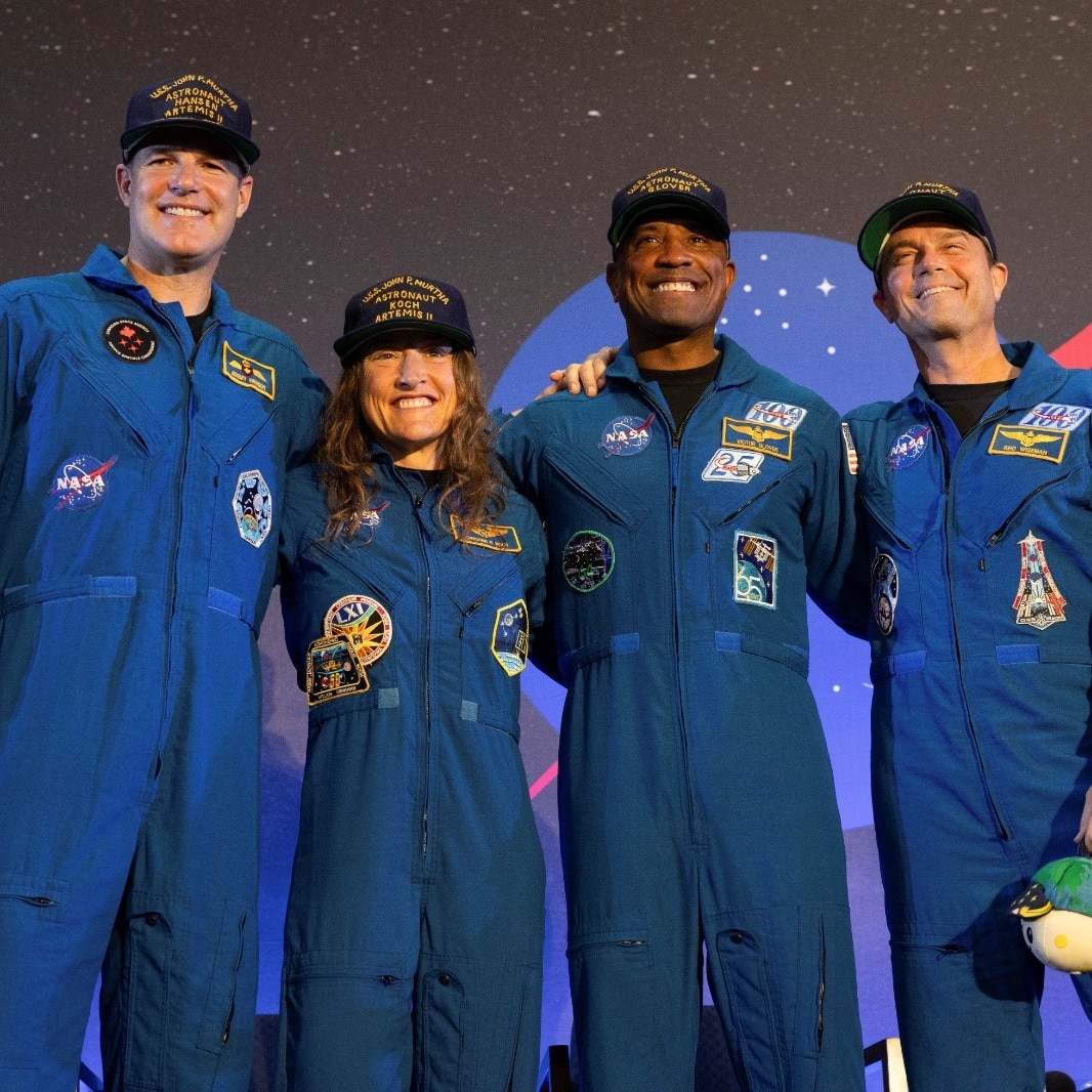 Watch: Artemis 2 crew members get emotional, hug during Nasa event