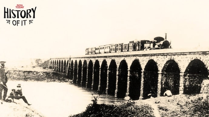The inaugural run of India's first passenger train from Bombay to Thane in 1853 was marked by a ceremonial 21-gun salute. (Image: Central Railways) The inaugural run of India's first passenger train from Bombay to Thane in 1853 was marked by a ceremonial 21-gun salute. (Image: Central Railways)