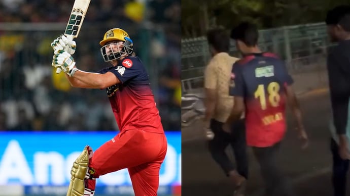 Tim David hit a monstrous 106-metre six against CSK. Courtesy: APX screengrab Tim David