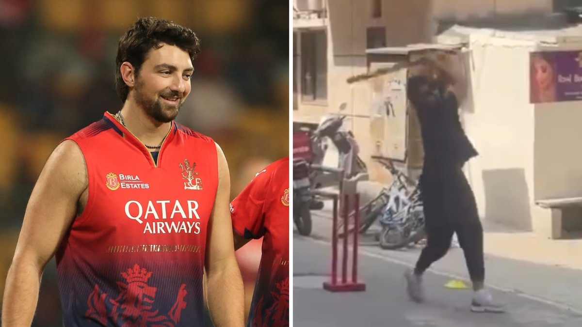 Tim David was seen playing cricket in the streets of Delhi. (Image: Reuters, X/Screengrab) Tim David